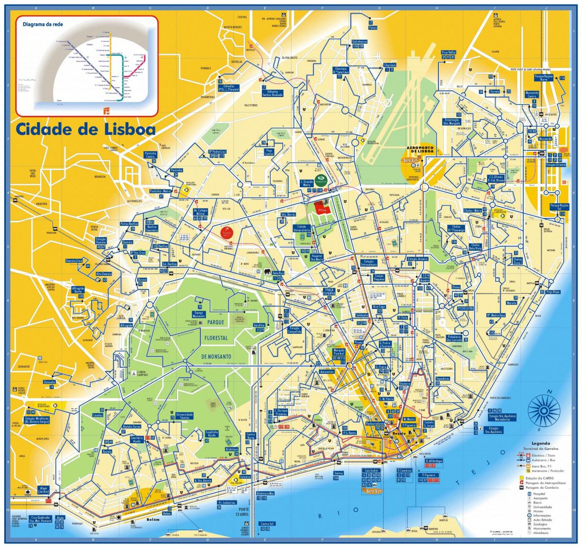 Karte vom Busbahnhof Lissabon