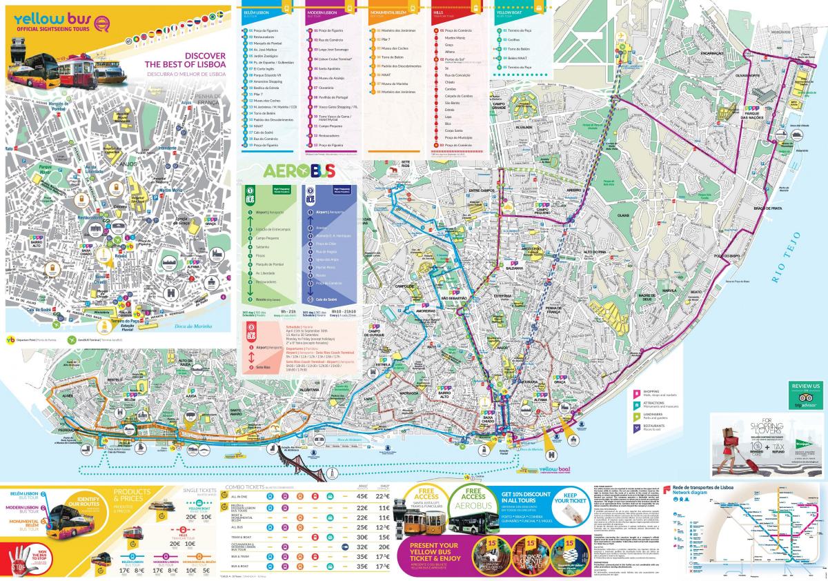 Lissabon-Karte Großer Bus