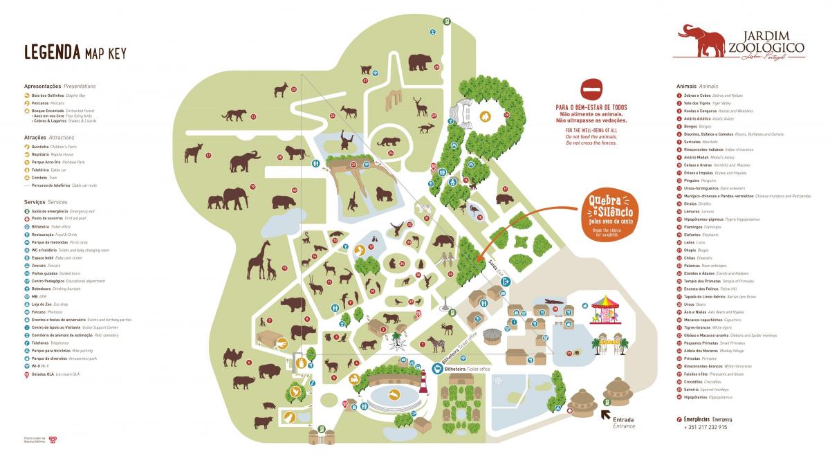 Karte des Zooparks Lissabon